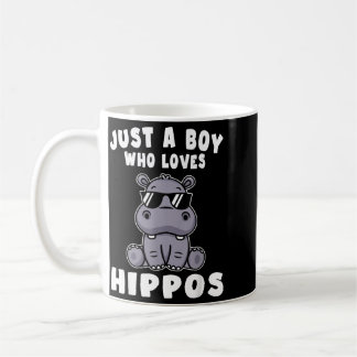 Kids Hippo Hippopotamus A Boy Who Loves Hippos Coffee Mug
