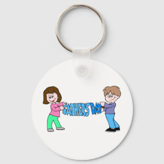 Kids holding Fathers Day Banner Key Ring