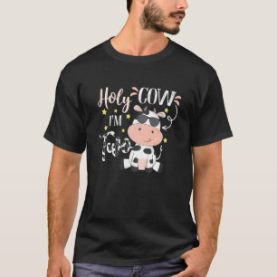 Kids Holy Cow I'm Two Cow Farm Theme Birthday 2 Ye T-Shirt