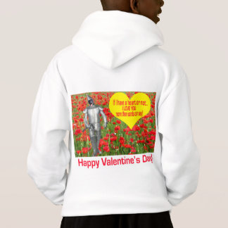 kids hoodie.  Happy Valentine's Day.  black lab/ti