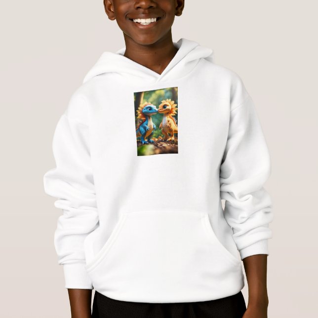 Kids hoodie with dinosaur picture (Front)