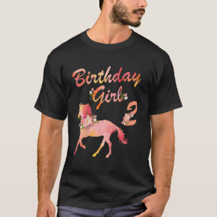 Kids Horse  2nd Birthday For Girls Love Horses 2 Y T-Shirt