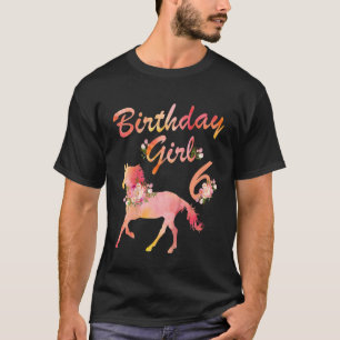 Kids Horse  6th Birthday For Girls Love Horses 6 Y T-Shirt