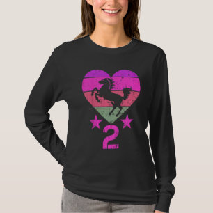 Kids Horse Birthday 2 Year Old Boy Girl Second 2nd T-Shirt