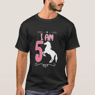 Kids Horse Birthday 5 Years Old Birthday Outfit Gi T-Shirt