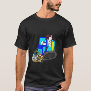 Kids Horse Driving Bulldozer Hanukkah Cool Animal T-Shirt