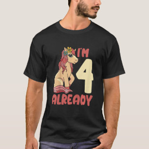 Kids Horse Equestrian I'm 4 Already Horses T-Shirt