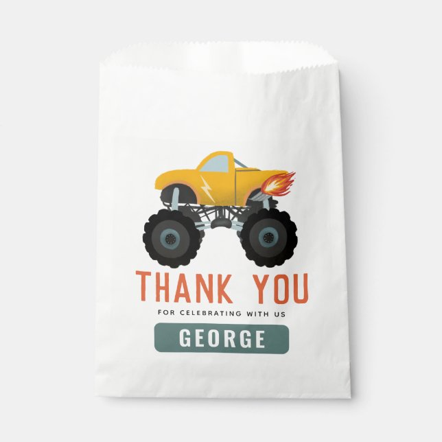 Kids Hot Truck Boys Birthday Favour Bags (Front)