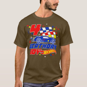 Kids Hot Wheels  4 Birthday Boy  T-Shirt