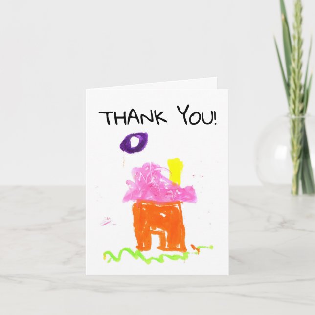 Kid's House Drawing Real Estate Client Thank You C Card (Front)