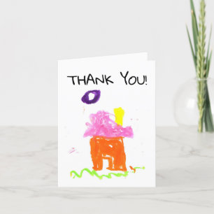 Kid's House Drawing Real Estate Client Thank You C Card