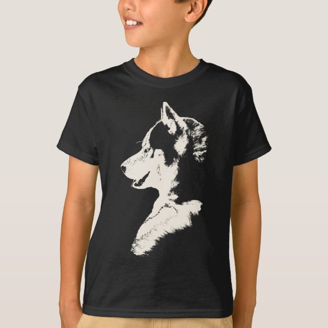 Kid's Husky T-Shirt Organic Sled Dog Kids Shirt (Front)