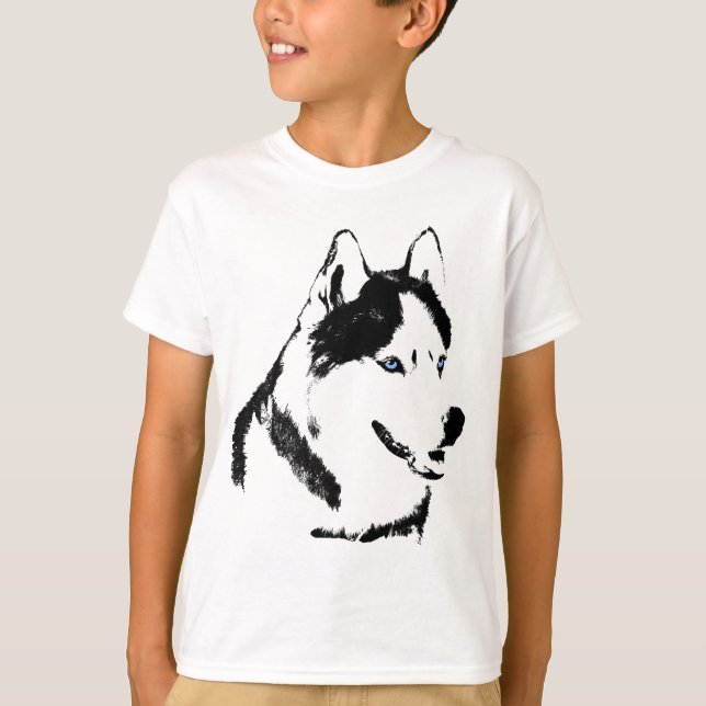 Kid's Husky T-Shirt Sled Dog Kids Husky Shirt (Front)