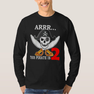 Kids I Am 2 Years Boy Pirate Captain 2 Birthday Pi T-Shirt