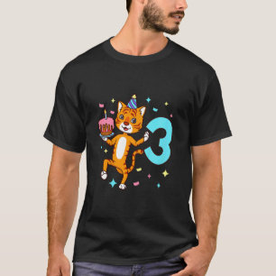 Kids I am 3 with tiger boy birthday 3 years old T-Shirt