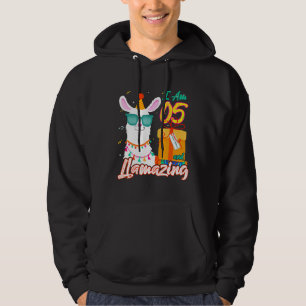 Kids I Am 5 Years Old and Llamazing Llama 5th Birt Hoodie