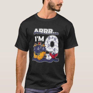 Kids I Am 9 Years Boy Pirate Captain 9 Birthday Pi T-Shirt
