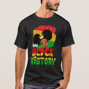 Kids I Am Black History Girls Little Melanin Queen T-Shirt