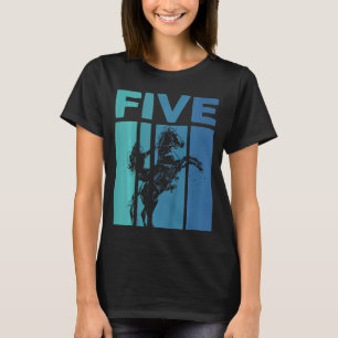 Kids I am now 5 years fifth birthday horse rider T-Shirt