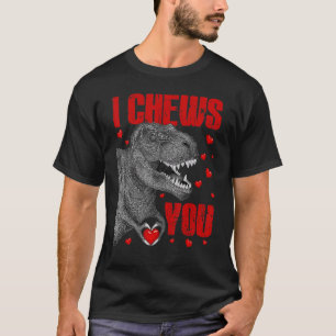 Kids I Chews You Dinosaur rex Valentines Day Son T T-Shirt