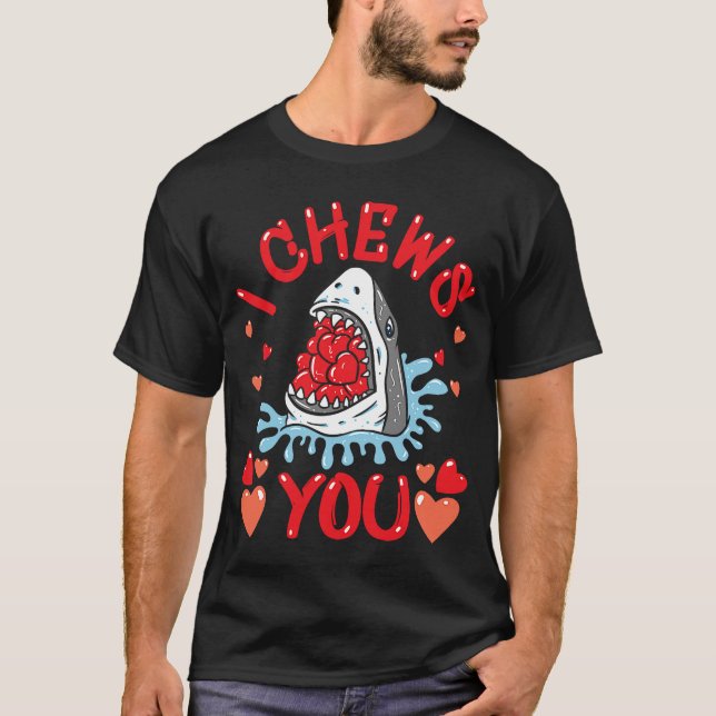 Kids I Chews You Shark Kids Valentines Day Toddler T-Shirt (Front)