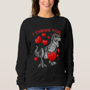 Kids I Chews You Trex Dino Cute Baby Boy Valentine Sweatshirt