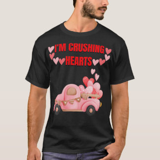 Kids I Crush Hearts Monster Truck Toddler Boys Val T-Shirt