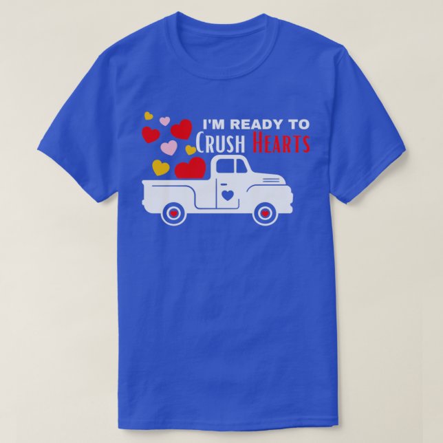 Kids I Crush Hearts Monster Truck Toddler Boys Val T-Shirt (Design Front)