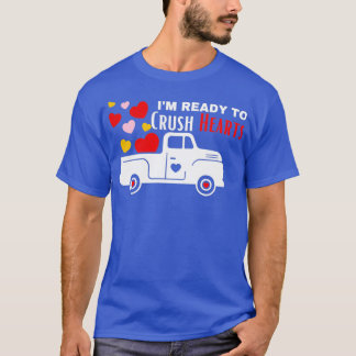 Kids I Crush Hearts Monster Truck Toddler Boys Val T-Shirt