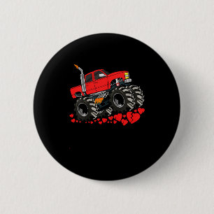 Kids I Crush Hearts Valentines Day Monster Truck B 6 Cm Round Badge