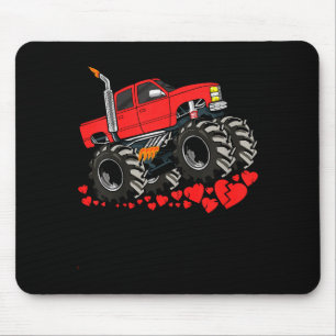 Kids I Crush Hearts Valentines Day Monster Truck B Mouse Mat