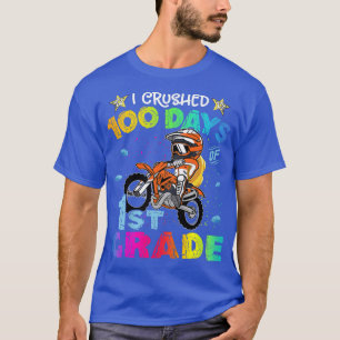 Kids I Crushed 100 Days Of 1st Grade Dirt Bike Bac T-Shirt