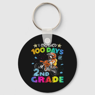 Kids I Crushed 100 Days Of 2nd Grade Dirt Bike Byc Key Ring