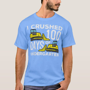 Kids I Crushed 100 Days Of Kindergarten Bulldozer T-Shirt