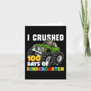 Kids I Crushed 100 Days of Kindergarten Fun Girls Card