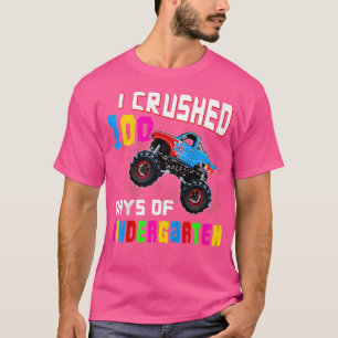 Kids I Crushed 100 Days of Kindergarten Monster Tr T-Shirt