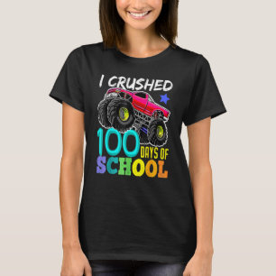 Kids I Crushed 100 Days Of School Boys Monster Tru T-Shirt
