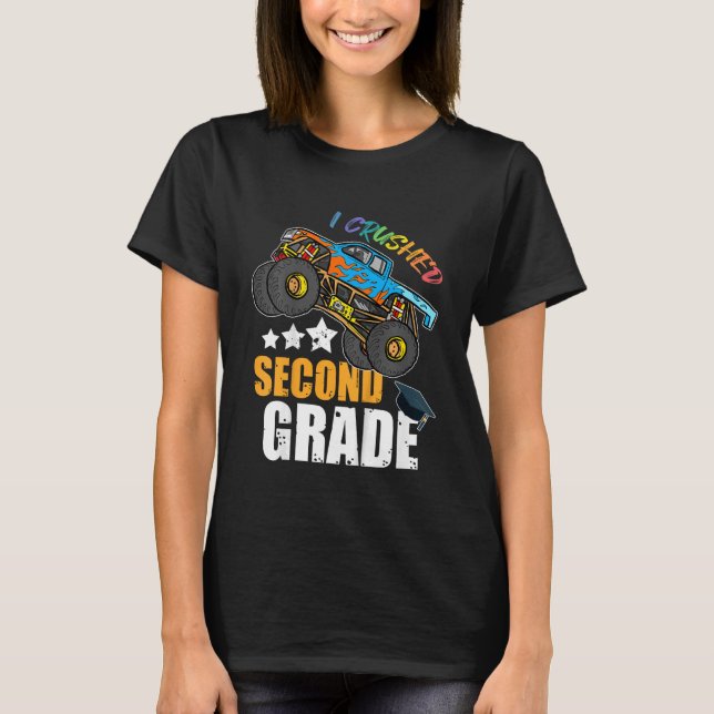 Kids I Crushed Second Grade Monster Truck School G T-Shirt (Front)
