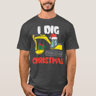 Kids I Dig Christmas Ecavator Xmas PJs Toddler Boy T-Shirt
