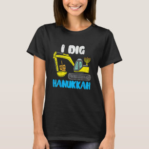 Kids I Dig Hanukkah Excavator Construction Toddler T-Shirt