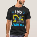 Kids I Dig Hanukkah Excavator Construction Toddler T-Shirt<br><div class="desc">Kids I Dig Hanukkah Excavator Construction Toddler Menorah 5</div>