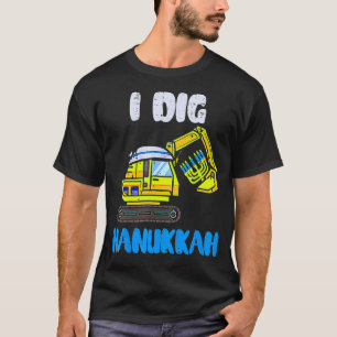 Kids I Dig Hanukkah Excavator Construction Toddler T-Shirt