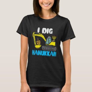 Kids I Dig Hanukkah Excavator Construction Toddler T-Shirt