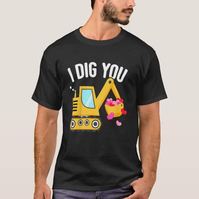 Kids I Dig You Happy Valentines Day Love Heart Tod T-Shirt (Front)