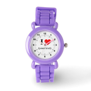 Kid's I Heart Red Glitter Strap Watch