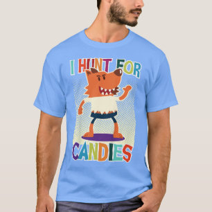 Kids I Hunt for Candies Cute Werewolf Kids T-Shirt