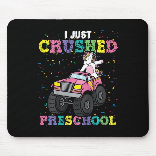Kids I Just Crushed Preschool Girl Unicorn Truck G Mouse Mat (Front)