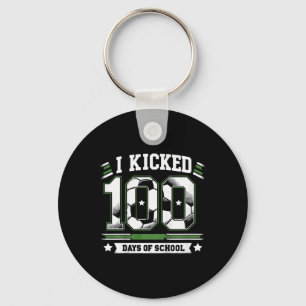 Kids I Kicked 100 Days Of School Soccer 100th Day Key Ring