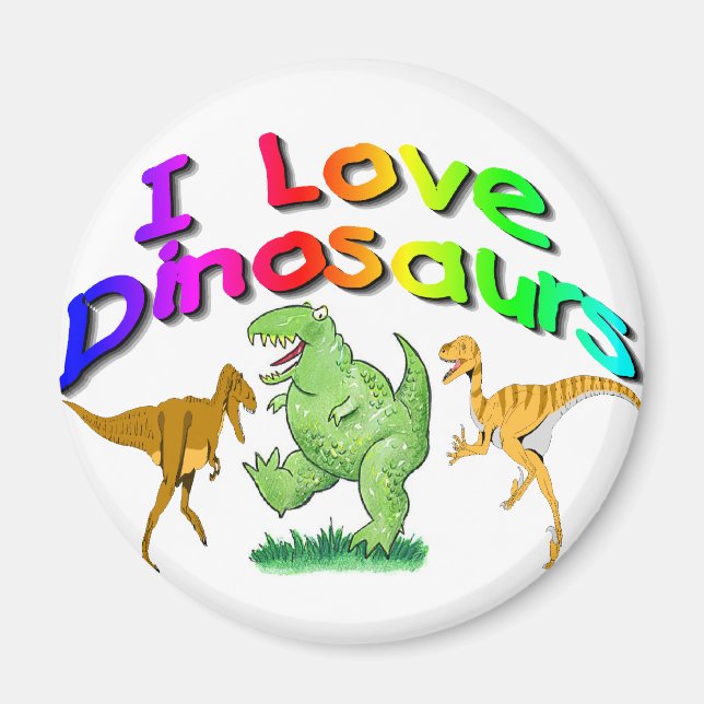 Kids "I Love Dinosaurs" gifts Magnet (Front)
