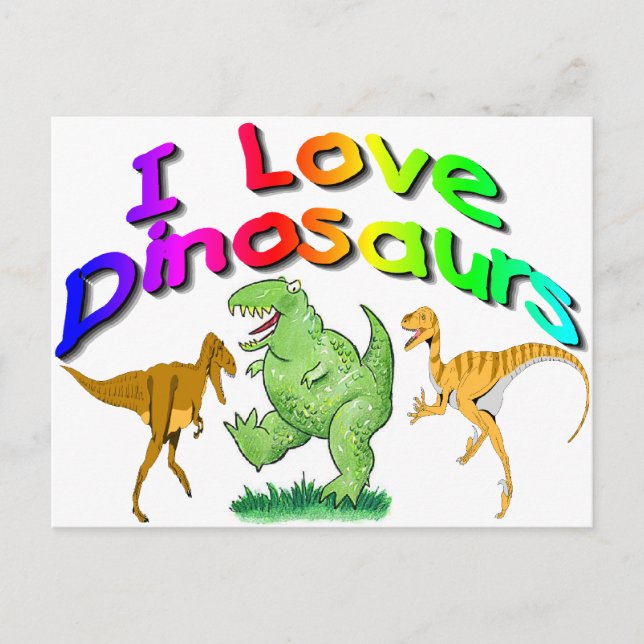 Kids "I Love Dinosaurs" gifts Postcard (Front)